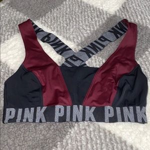 Pink sports bra